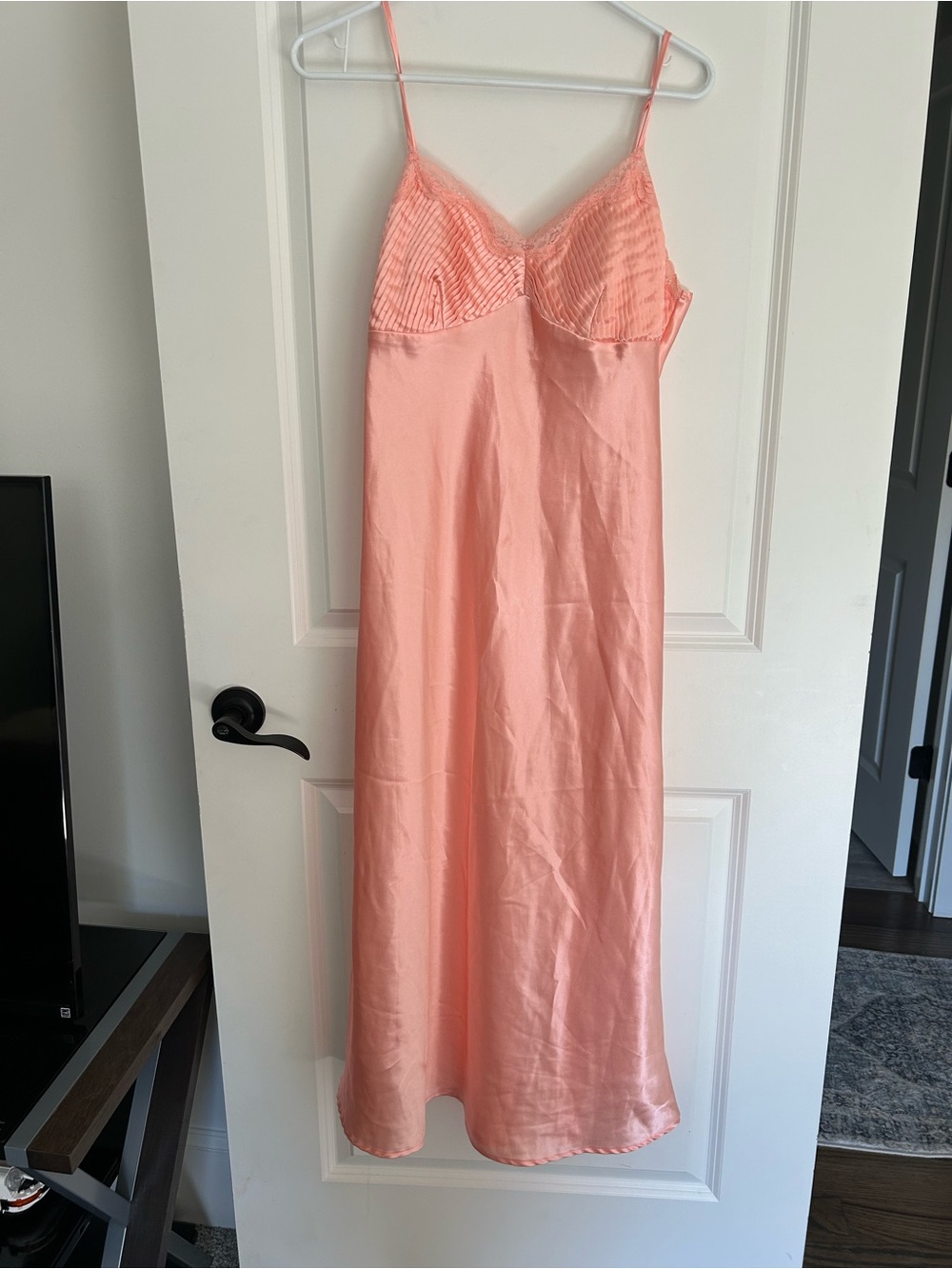 Silky Peach Slip Dress with Delicate Straps